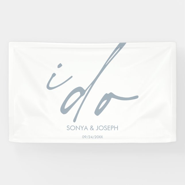 Banderoles Jour de mariage Élégant Script I Do (Horizontal)
