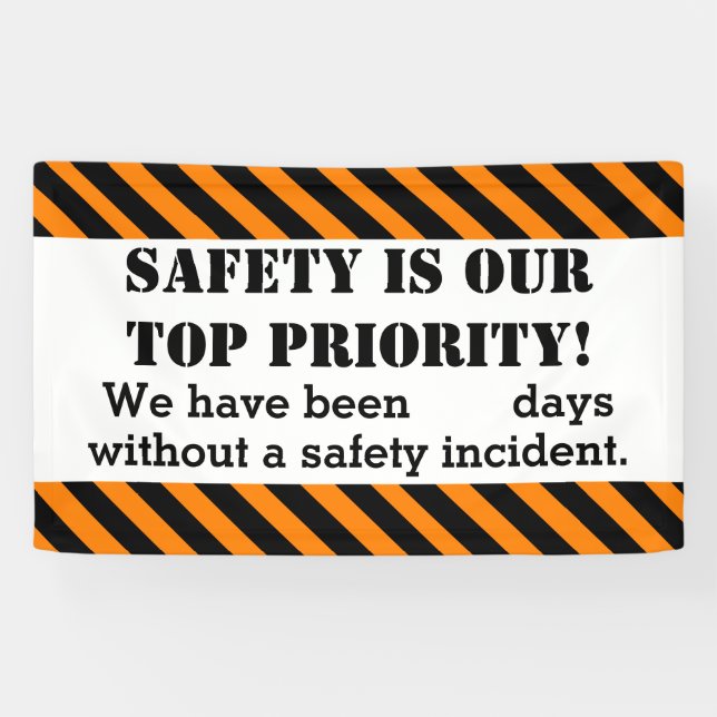 Banderoles Jours de signalisation de sécurité sans incident/a (Horizontal)