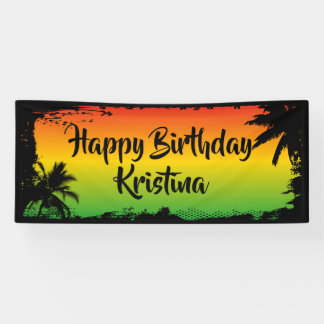 Banderoles Joyeuse fête d'anniversaire jamaïcaine