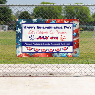Banderoles Joyeuse fête de l'indépendance   4 juillet