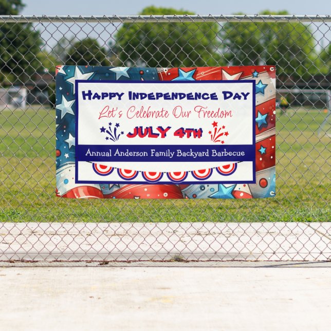 Banderoles Joyeuse fête de l'indépendance | 4 juillet (En situation)