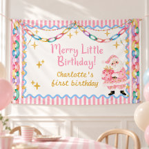 Joyeuse petite fête d'anniversaire de fille rose