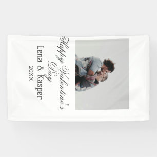 Banderoles Joyeuse Saint-Valentin couple photo moderne simple