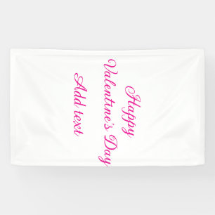 Banderoles Joyeuse Saint-Valentin texte rose nom message