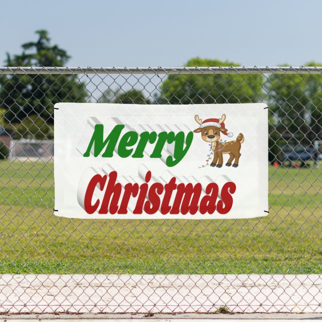 Banderoles Joyeuse typographie de Christmas Reindeer (Insitu)