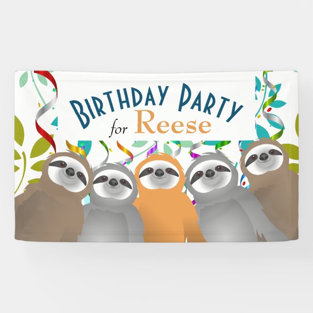 Banderoles Joyeuses fentes d'anniversaire avec des Streamers  (Horizontal)