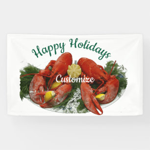Banderoles Joyeuses fêtes Dîner de homard Thunder_Cove