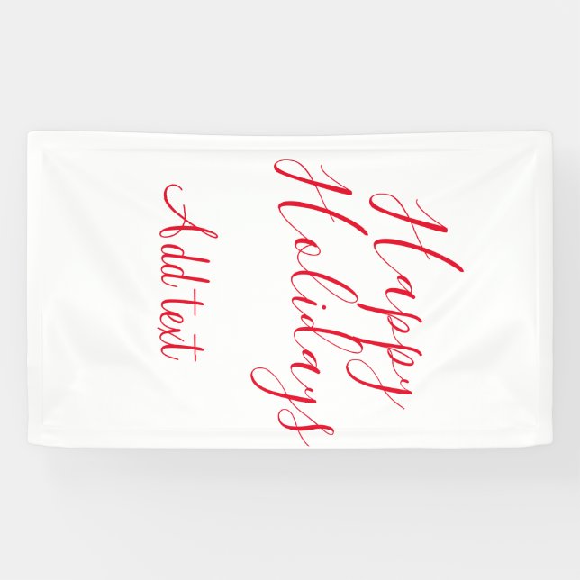 Banderoles Joyeuses fêtes Noël calligraphie rouge simple mi (Horizontal)