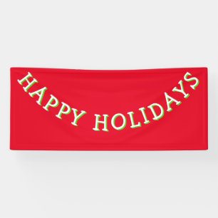 Banderoles Joyeuses fêtes typographiques blanc Noël rouge