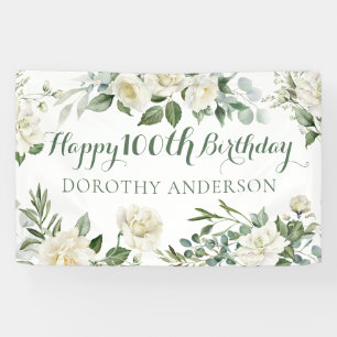 Banderoles Joyeux 100e Anniversaire Floral