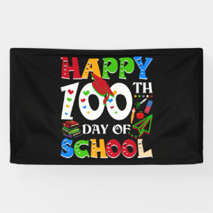 Banderoles Joyeux 100ème Jour De L'École Professeur Rainbow