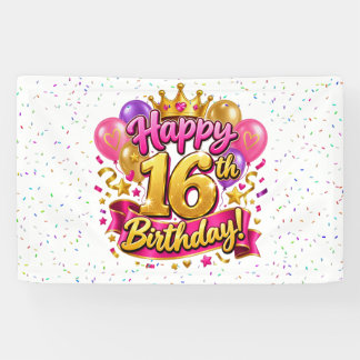Banderoles Joyeux 16e anniversaire