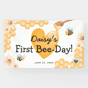 Banderoles Joyeux 1er anniversaire de l'abeille ! Premier ann
