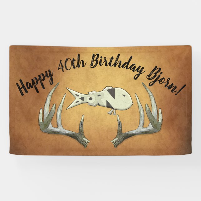 Banderoles Joyeux 40e anniversaire Bjorn Banner (Horizontal)