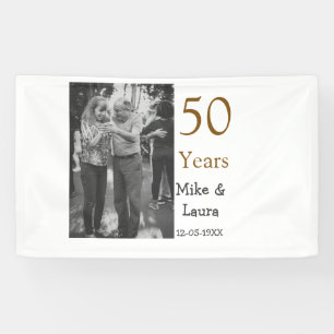 Banderoles Joyeux 50e anniversaire ajouter nom du couple date
