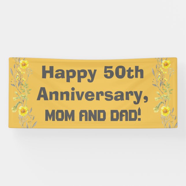 Banderoles Joyeux 50e anniversaire maman et papa (Horizontal)