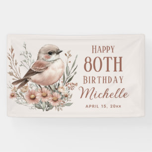 Banderoles Joyeux 80e anniversaire Brown Bird