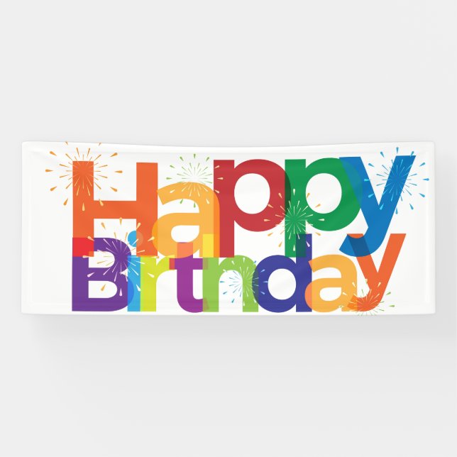 Banderoles Joyeux anniversaire (Horizontal)