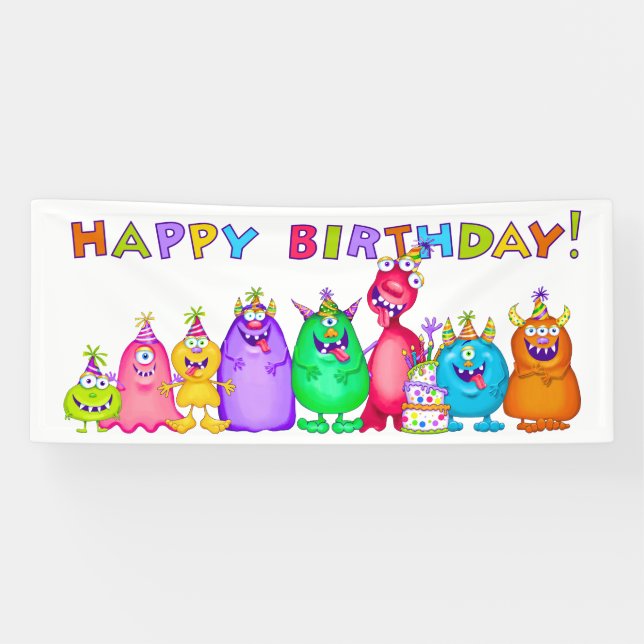 Banderoles Joyeux anniversaire (Horizontal)