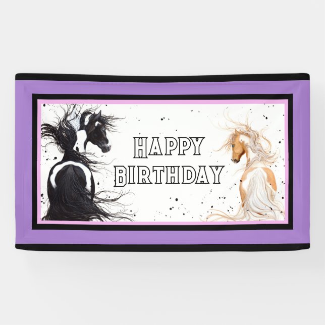 Banderoles Joyeux anniversaire Banner Horse par Bihrle (Horizontal)