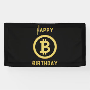 Banderoles Joyeux Anniversaire Bitcoin Gold 1.6x3 Vinyle