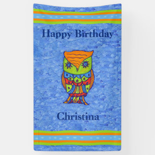 Banderoles Joyeux anniversaire Bright Imaginaire Owl Star Eye