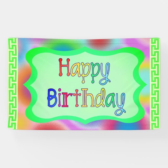 Banderoles Joyeux anniversaire coloré (Horizontal)