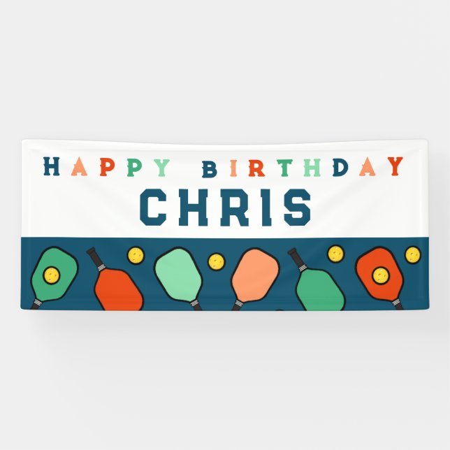 Banderoles Joyeux anniversaire de Pickleball (Horizontal)