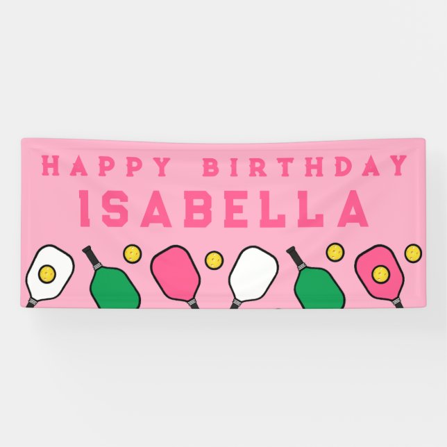 Banderoles Joyeux anniversaire de Pickleball (Horizontal)