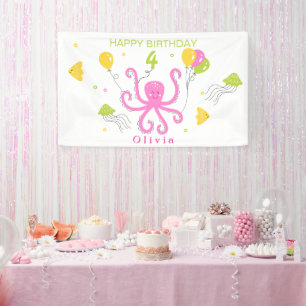 Banderoles Joyeux anniversaire de poulpe
