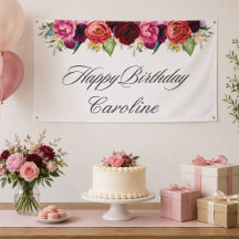 Joyeux Anniversaire Élégant Rustique Floral avec N