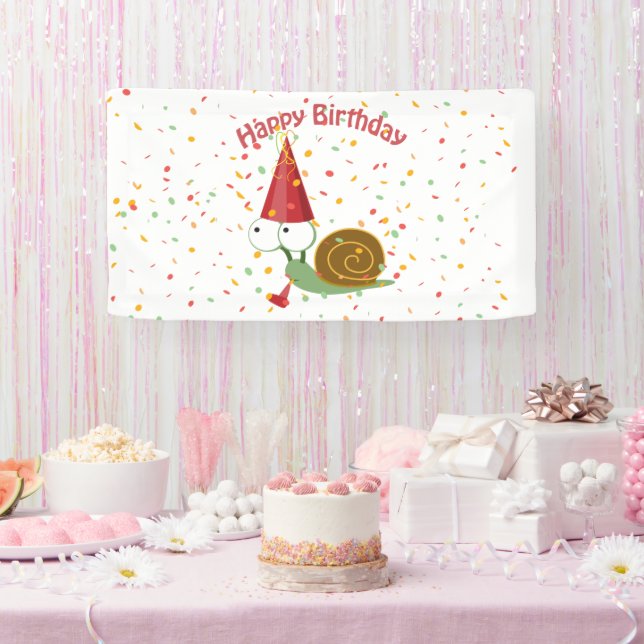 Banderoles Joyeux anniversaire ! Escargot Confetti (Fête)