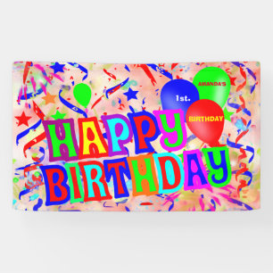 Banderoles Joyeux anniversaire, fête d'anniversaire