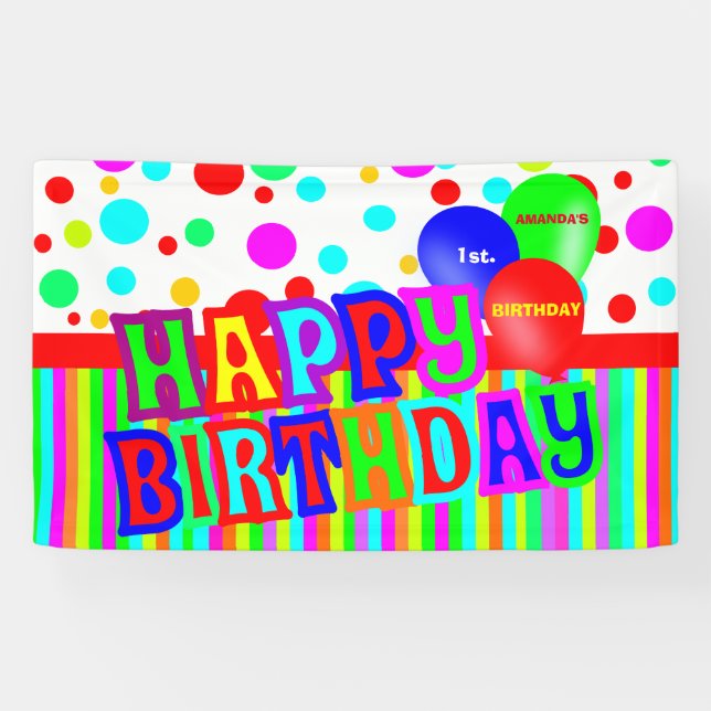 Banderoles Joyeux anniversaire, fête d'anniversaire (Horizontal)