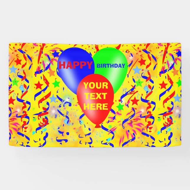 Banderoles Joyeux anniversaire, fête d'anniversaire (Horizontal)