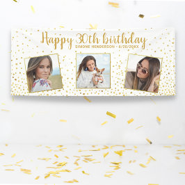 Banderoles Joyeux Anniversaire Gold Parties scintillant Photo