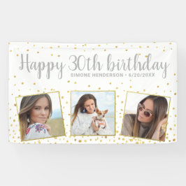 Banderoles Joyeux Anniversaire Gold Silver Photos Chaque anné