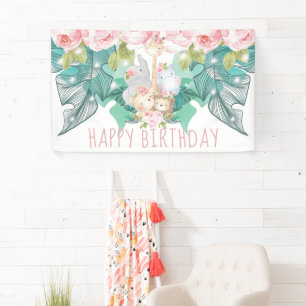 Banderoles Joyeux anniversaire Jungle Animaux Fille Anniversa