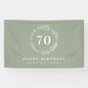 Banderoles Joyeux anniversaire maman grand-mère Sage Green Fo