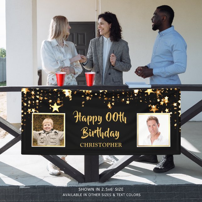 Banderoles Joyeux Anniversaire N'IMPORTE QUELLE Année Photos  (Créateur téléchargé)