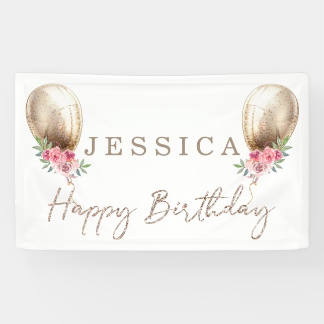 Banderoles Joyeux Anniversaire Parties scintillant de luxe be (Horizontal)