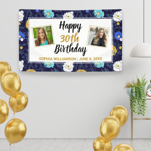 Banderoles Joyeux Anniversaire Photo Plutôt Floral Chaque ann