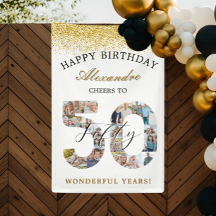 Banderoles Joyeux Anniversaire Pour 50 Ans de Moments Photo C