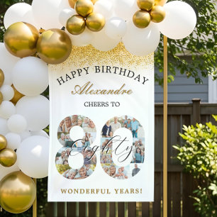 Banderoles Joyeux Anniversaire Pour 80 Ans de Photos en Colla