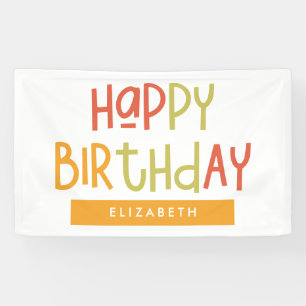 Banderoles Joyeux Anniversaire Preppy Jouer Amusant Simple Sa