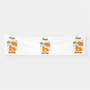 Banderoles Joyeux Anniversaire Shiba Inu 2.5x10 Vinyle