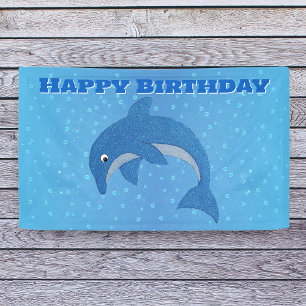 Banderoles Joyeux Anniversaire Sparkle Jumping Comme Dauphin 