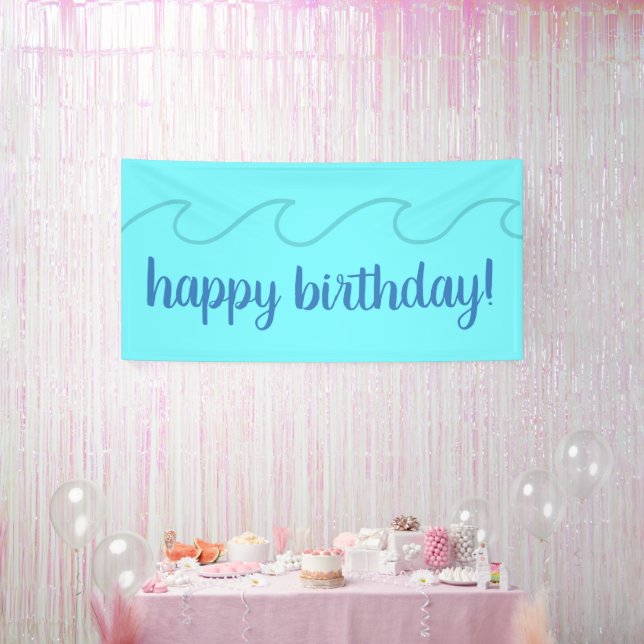 Banderoles Joyeux anniversaire ! Vagues océaniques (Fête)