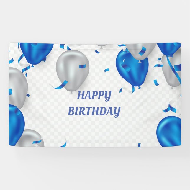 Banderoles Joyeux ballons d'anniversaire (Horizontal)