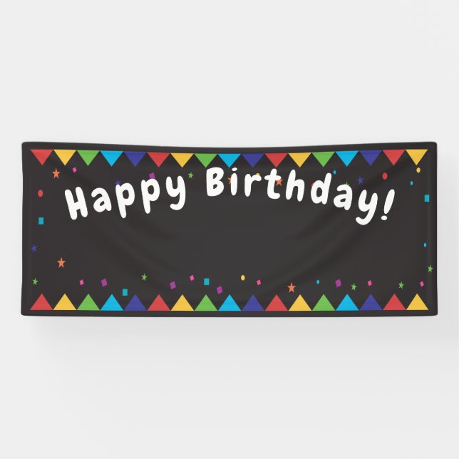 Banderoles Joyeux cadre photo d'anniversaire (Horizontal)